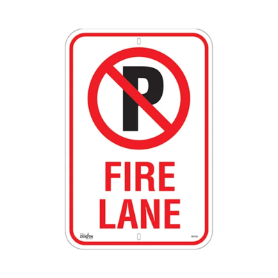Fire Lane Sign - 12" x 18" - Aluminum - English