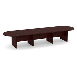 14ft Racetrack, slab base Conference Table: MAHOGANY 