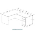 Classic L-Shape Desk 77" x 60" with Box/Box/File Pedestal - Cherry