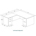 Classic L-Shape Desk 78" x 71" with 2 Full Pedestals - Silver Birch