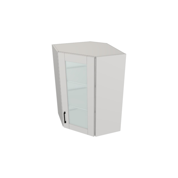 Hampton Pure White Box  Glass Door Angle Wall Cabinet Kit - 24”x 36” X 13”
