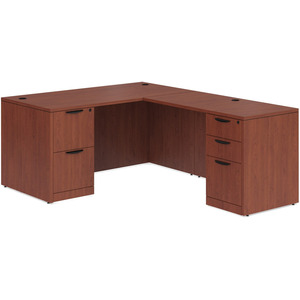 CLALD2040- Classic L-Shape Desk 66" W x 30" D with 42" Return and 2 Full Pedestals- Cherry