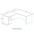 Classic L-Shape Desk 77" x 66" with Box/Box/File Pedestal - Newport Grey
