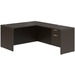 CLALD2037- Classic L-Shape Desk 66" W x 30" D with 42" Return and Box/File Pedestal- Espresso