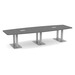 PALBS4238NBRUSHED - 12 ft. Classic Boat Shape Conference Table with brushed Palmer Base