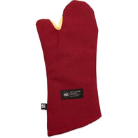 San Jamar KT0218 Cool Touch 17" Flame Red Conventional Oven Mitt with Kevlar