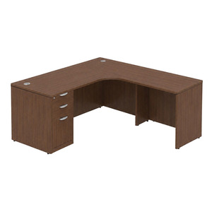 CLALD1014R Radius L-Shape Typical 71" X 72" Desk- Modern Walnut