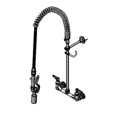 T&S Brass B-0133-BJ-SWV-T Easyinstall Pre-Rinse Unit 8" Wall Mount