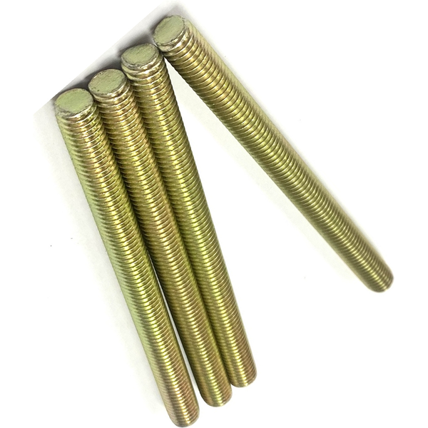 5/16" - 18 X 3" FULLY THREADED STRAIGHT ROD SAE J429 GR 8 ZINC TRIVALENT YELLOW