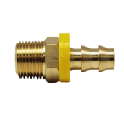 Polyurethane Brass Hose End (3/8" Push On Barb, 3/8" Male NPT) Bulk Packed