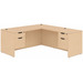 CLALD2035- Classic L-Shape Desk 60" W x 30" D with 42" Return and 2 Box/File Pedestals- Maple