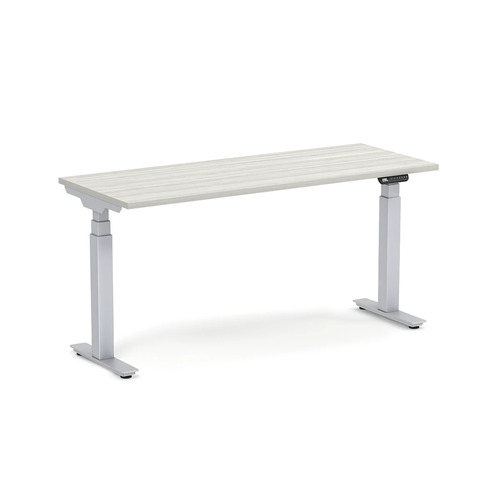 Enhance Electric Height-Adjustable Desk 24" X 60" - Silver Birch with Silver Base