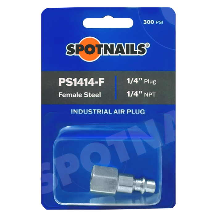 Industrial Steel Air Plug (1/4" Plug, 1/4" Female NPT) Blister Pack