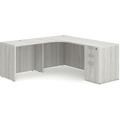 Classic L-Shape Workstation 66" x 66" with Right Hand Return and Box/Box/File Pedestal - Silver Birch