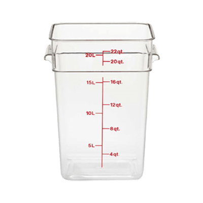 Cambro Camwear 22 qt. Clear CamSquare Containers
