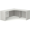 Classic L-Shape Workstation 66" x 66" with Right Hand Return and Box/File Pedestal - Silver Birch