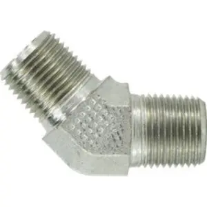 45 deg Elbow, 1/4 in Male Pipe x 1/4 in Male Pipe, Steel