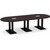 10' Classic Racetrack Conference Table with Palmer Base - Espresso Top, Black Base