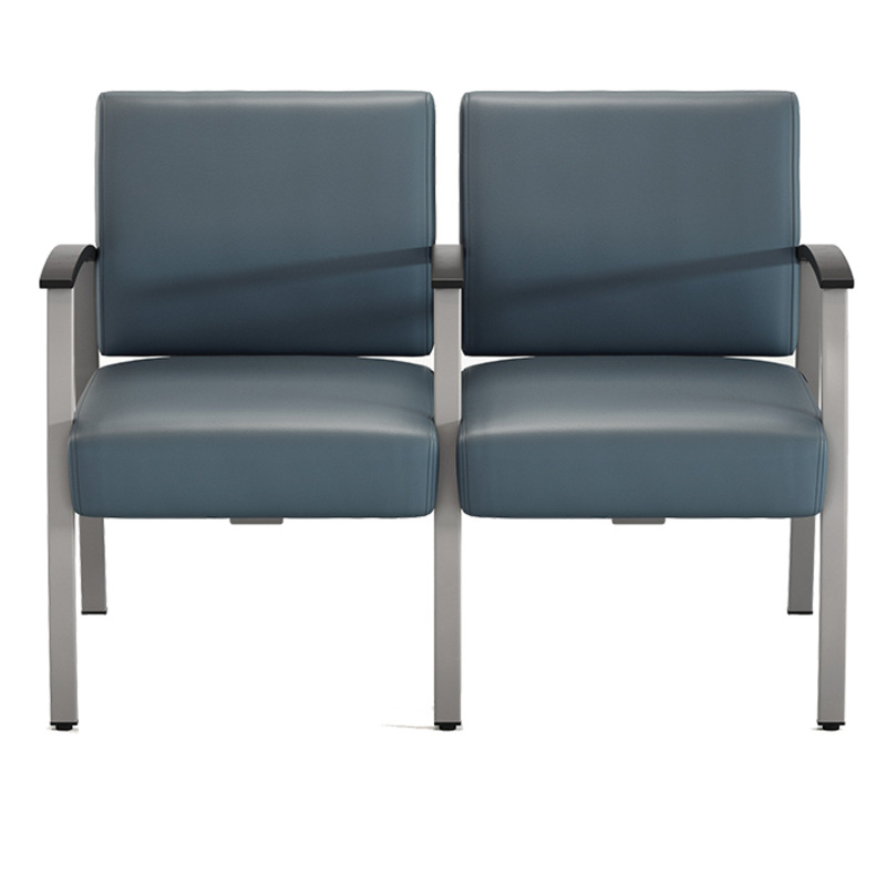 CHK32602 VITALITY MEDICAL CHAIR w/SHARED FULL ARM - Slate Blue, Silver Frame