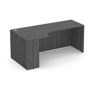 PL182L 71" PORKCHOP CREDENZA-LEFT- COASTAL GRAY