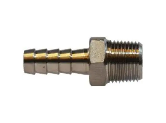 Adapter, 1/4-in Hose Barbed x 1/4-in MIP, Stainless Steel
