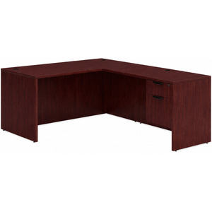 CLALD2033- Classic L-Shape Desk 60" W x 72" D with 42" Return and Box/File Pedestal- Mahogany