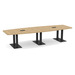 PALBS4238NBLACK - 12 ft. Classic Boat Shape Conference Table with black Palmer Base