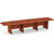 14' Classic Boat Shape Conference Table with Panel Base - Cherry