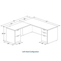 Classic L-Shape Desk 77" x 71" with 2 Full Pedestals - Newport Grey