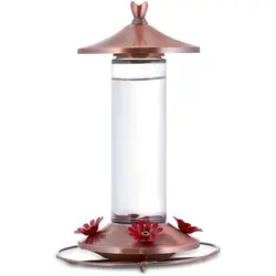 Armstrong Milling Elegant Copper Glass Hummingbird Feeder