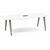 8' Signature Boat Shape Conference Table - White Top, Black Mount, Newport Gray Wooden Legs