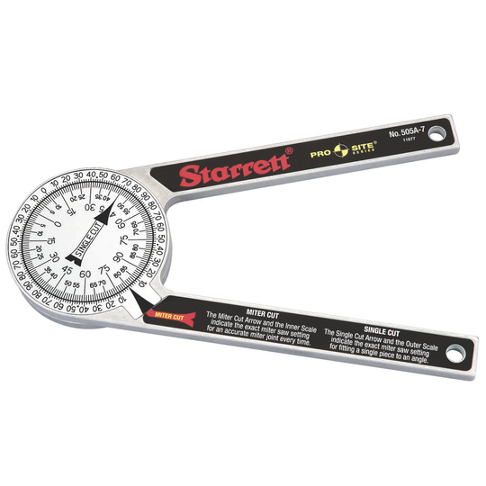 STARRETT 505A-7 7'' (175mm) Aluminum Miter Protactor