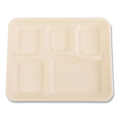 Boardwalk BWKTRAY128NPFA Boardwalk®Bagasse PFAS-Free Food Tray, 