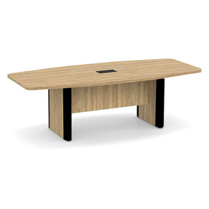 8ft Boat Shape, accent base Conference Table: ASPEN w/BLACK 