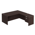 Classic L-Shape Desk 77" x 71" with Box/File Pedestal - Espresso