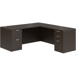 CLALD2048- Classic L-Shape Desk 71" W x 36" D with 42" Return and 2 Full Pedestals- Espresso