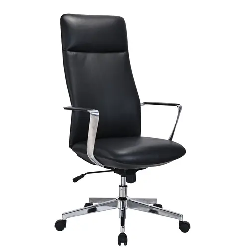 HI BK EXEC BLACK LEATHER/CHROME
