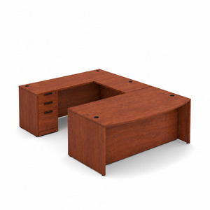 CLAUD1002 Executive Bowfront 71" X 112" Desk- Cherry