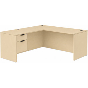 CLALD2045- Classic L-Shape Desk 71" W x 36" D with 42" Return and Box/File Pedestal- Maple