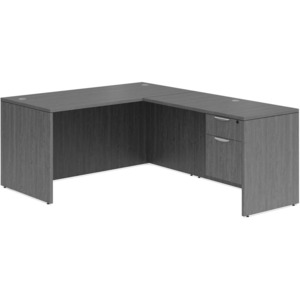 CLALD2033- Classic L-Shape Desk 60" W x 72" D with 42" Return and Box/File Pedestal- Newport Gray