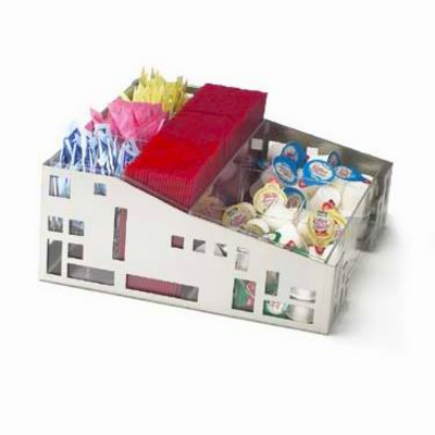 Cal-Mil 1616-55 12"W x 12"D x 5-1/4"H Squared Condiment Organizer