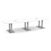 PALBS4238NBRUSHED - 12 ft. Classic Boat Shape Conference Table with brushed Palmer Base