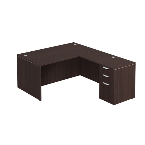 Classic L-Shape Desk 72" x 60" with Box/Box/File Pedestal - Espresso