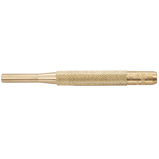STARRETT B565G Brass Drive Pin Punch, 1/4" Diam X 4" L