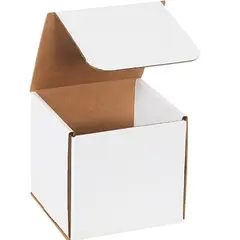 6 X 6 X 6" ECT32B WHITE CORRUGATED MAILERS 50/BD    M666