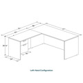 Classic L-Shape Desk 77" x 71" with Box/File Pedestal - Espresso