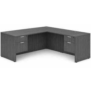 CLALD1047- Classic L-Shape Desk 71" W x 36" D with 47" Return and 2 Box/File Pedestals- Coastal Gray