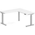Enhance Electric Height-Adjustable L-Shape Desk 60" X 60" - White with Silver Base