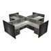 CLAQW1058NNPGNPG, 142"x144" Quad Workstation - Newport Gray