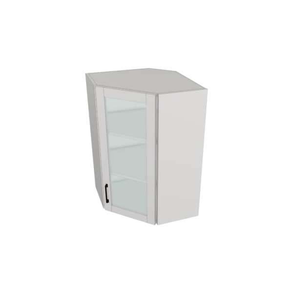 Providence Pure White Box Glass Door Angle Wall Cabinet Kit - 24”x 36” X 13”